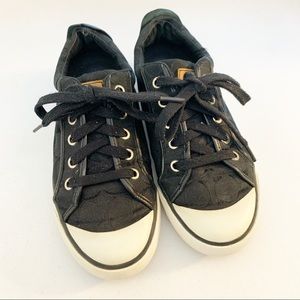 Coach Barrett Black & Cream Lace Up Sneakers 7.5